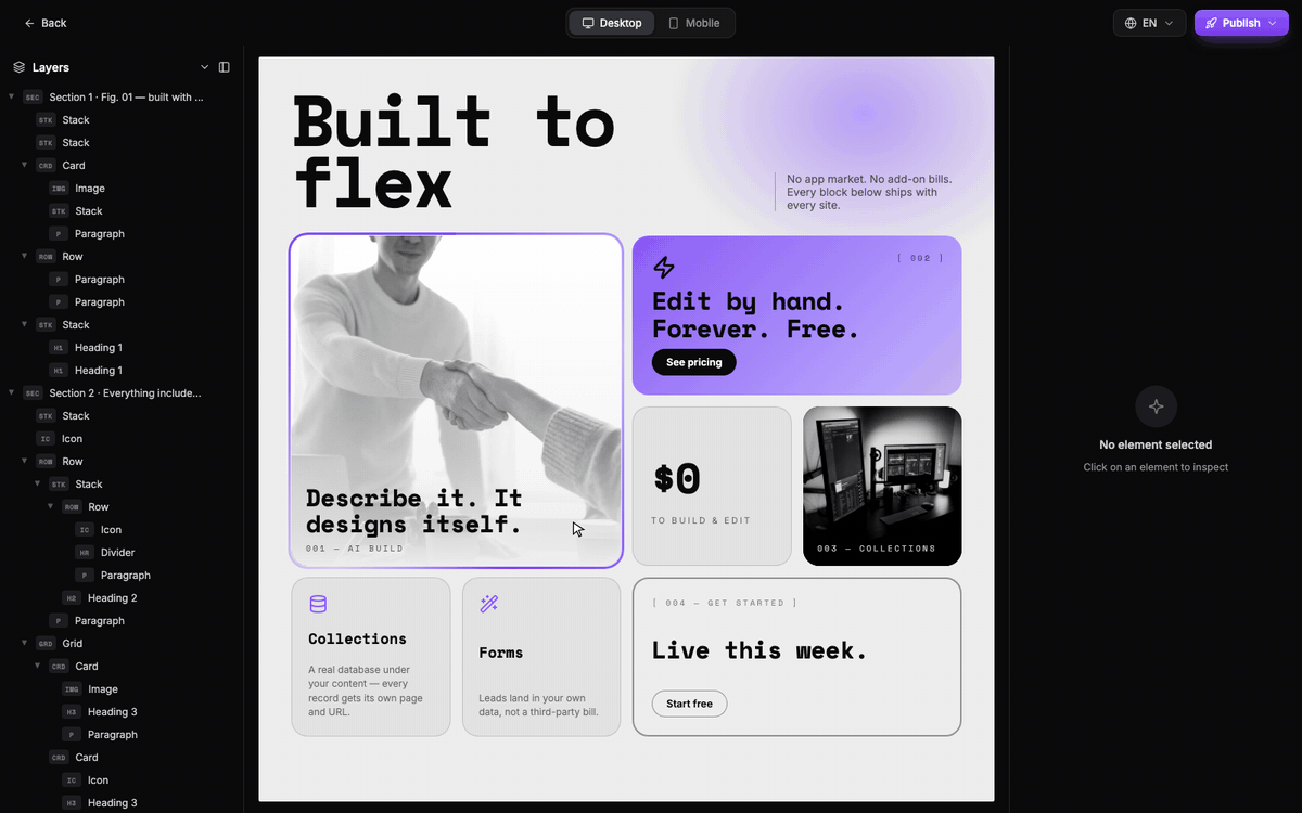 The Mevin designer building a website